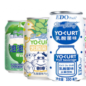 EDO Pack乳酸菌果味饮品波子汽水碳酸饮料330ml*24整箱装夏季饮品